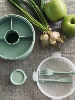 VIAMAJA Div. Køkken|Køkken Opbevaring<Lunchbox m. dressing kop - Grøn