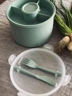 VIAMAJA Div. Køkken|Køkken Opbevaring<Lunchbox m. dressing kop - Grøn