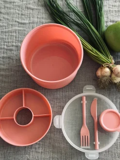 VIAMAJA Div. Køkken|Køkken Opbevaring<Lunchbox m. dressing kop - Rosa