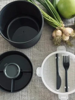VIAMAJA Div. Køkken|Køkken Opbevaring<Lunchbox m. dressing kop - Sort