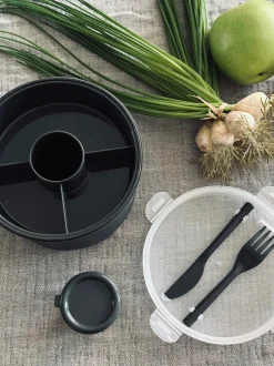 VIAMAJA Div. Køkken|Køkken Opbevaring<Lunchbox m. dressing kop - Sort