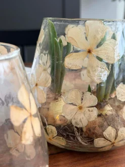 VIAMAJA Lysestager<Lysestage - Glas med blomster - flere størrelser
