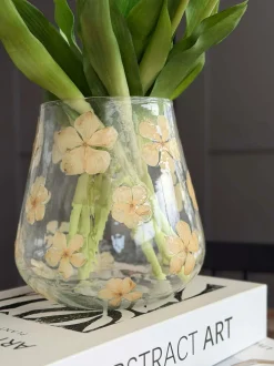 VIAMAJA Lysestager<Lysestage - Glas med blomster - flere størrelser