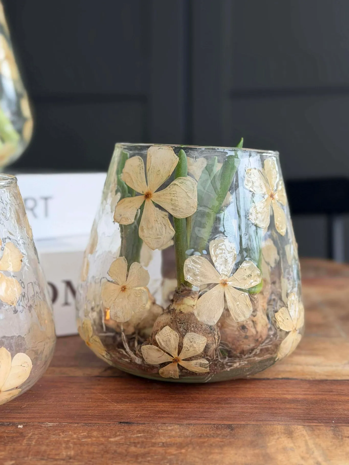 VIAMAJA Lysestager<Lysestage - Glas med blomster - flere størrelser