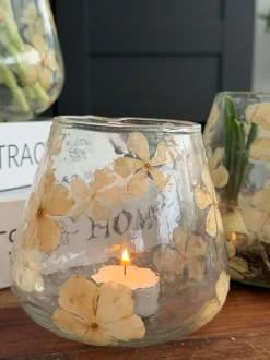VIAMAJA Lysestager<Lysestage - Glas med blomster - flere størrelser