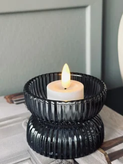 VIAMAJA Lysestager<Lysestage - Vendbar Grå glas