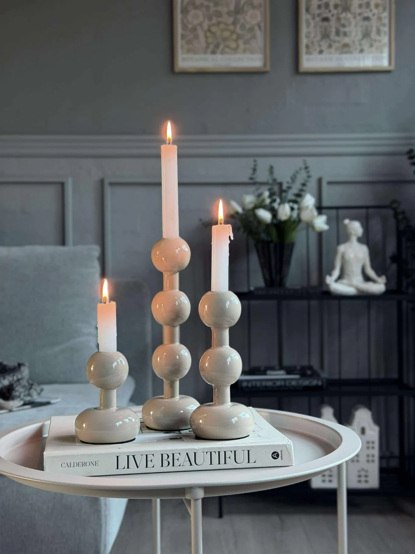 VIAMAJA Lysestager<Lysestage Beige