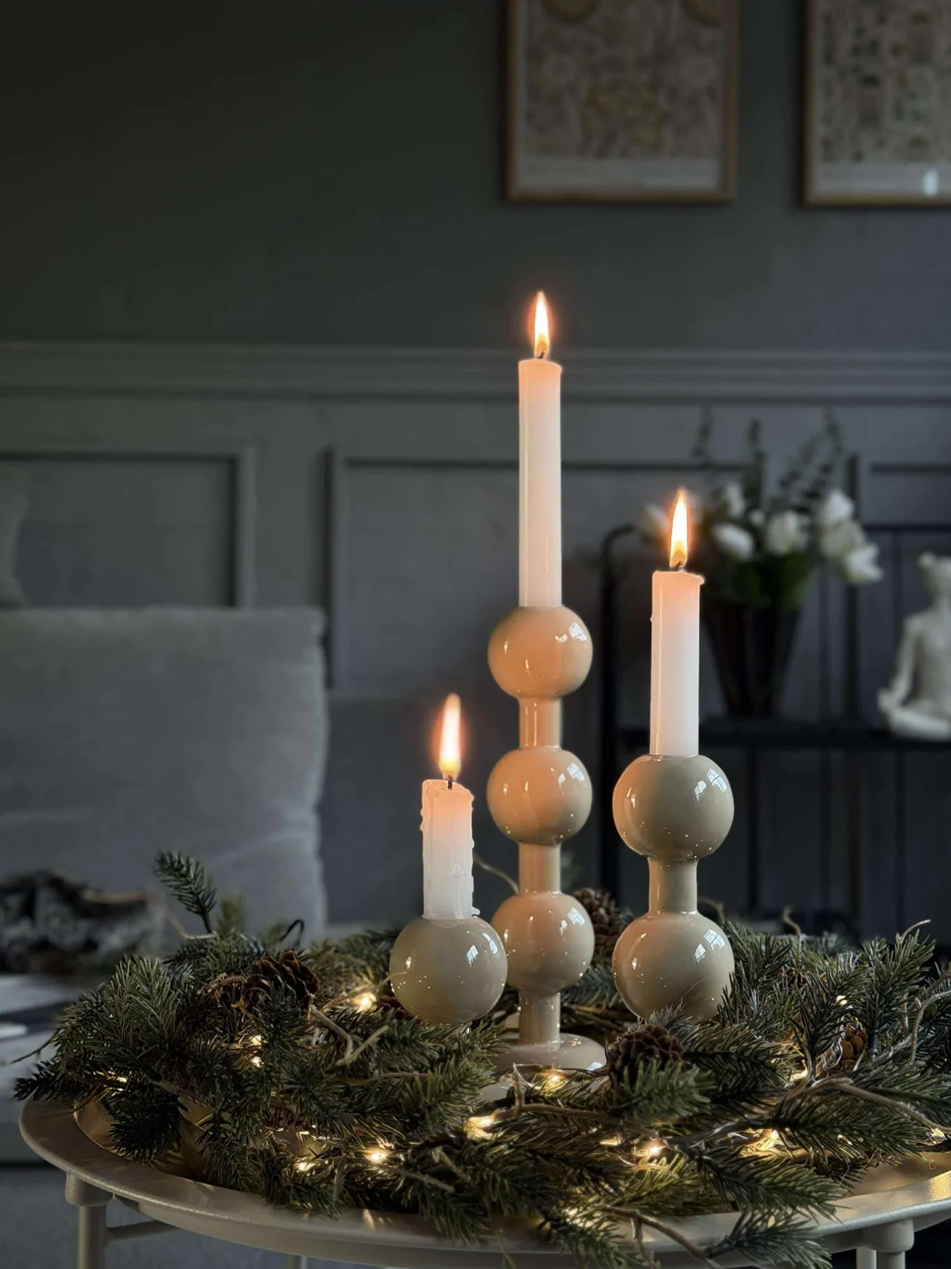 VIAMAJA Lysestager<Lysestage Beige