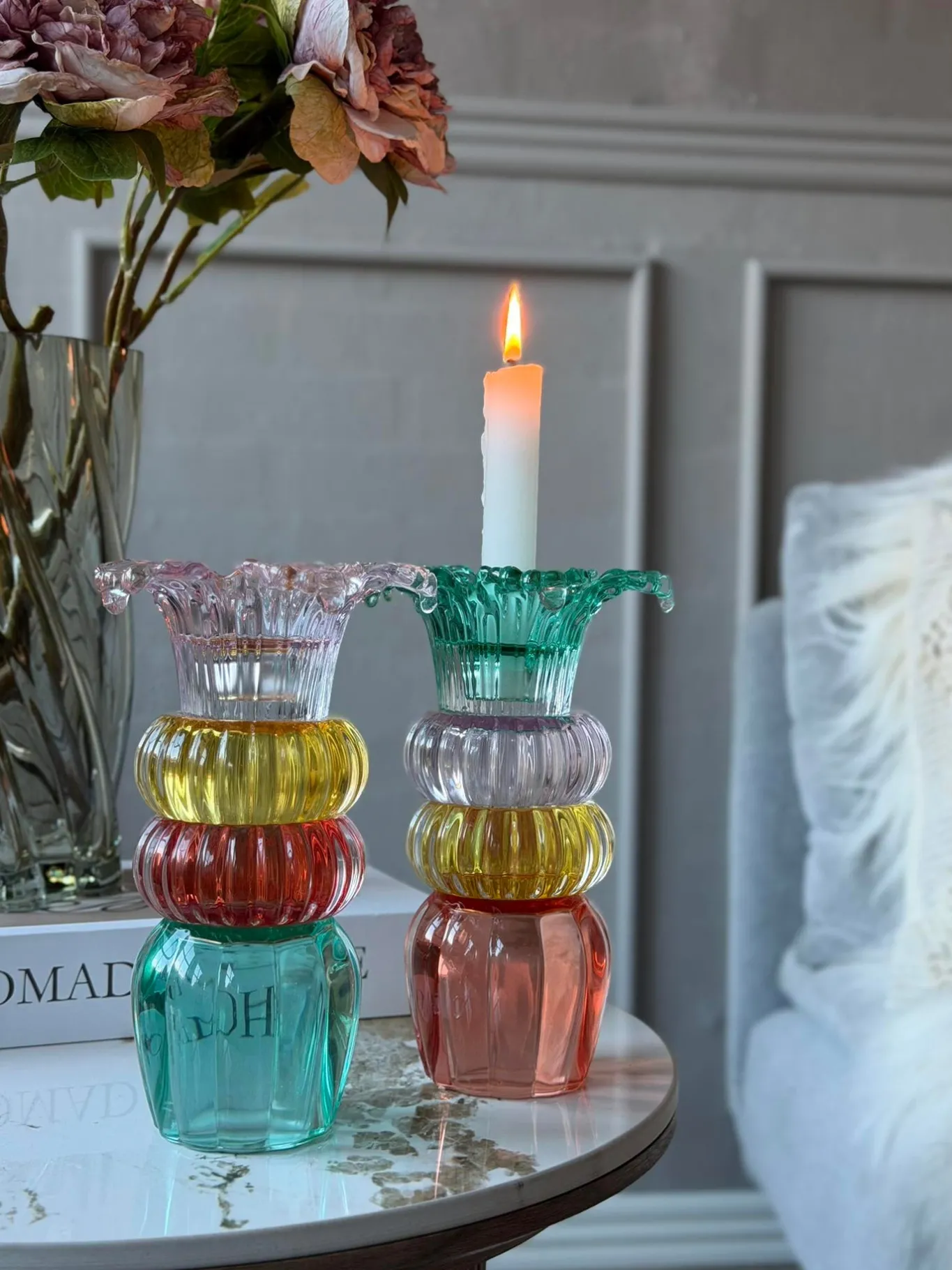 VIAMAJA Lysestager|Interiør<Lysestage Palme 21 cm Vendbar - MIX