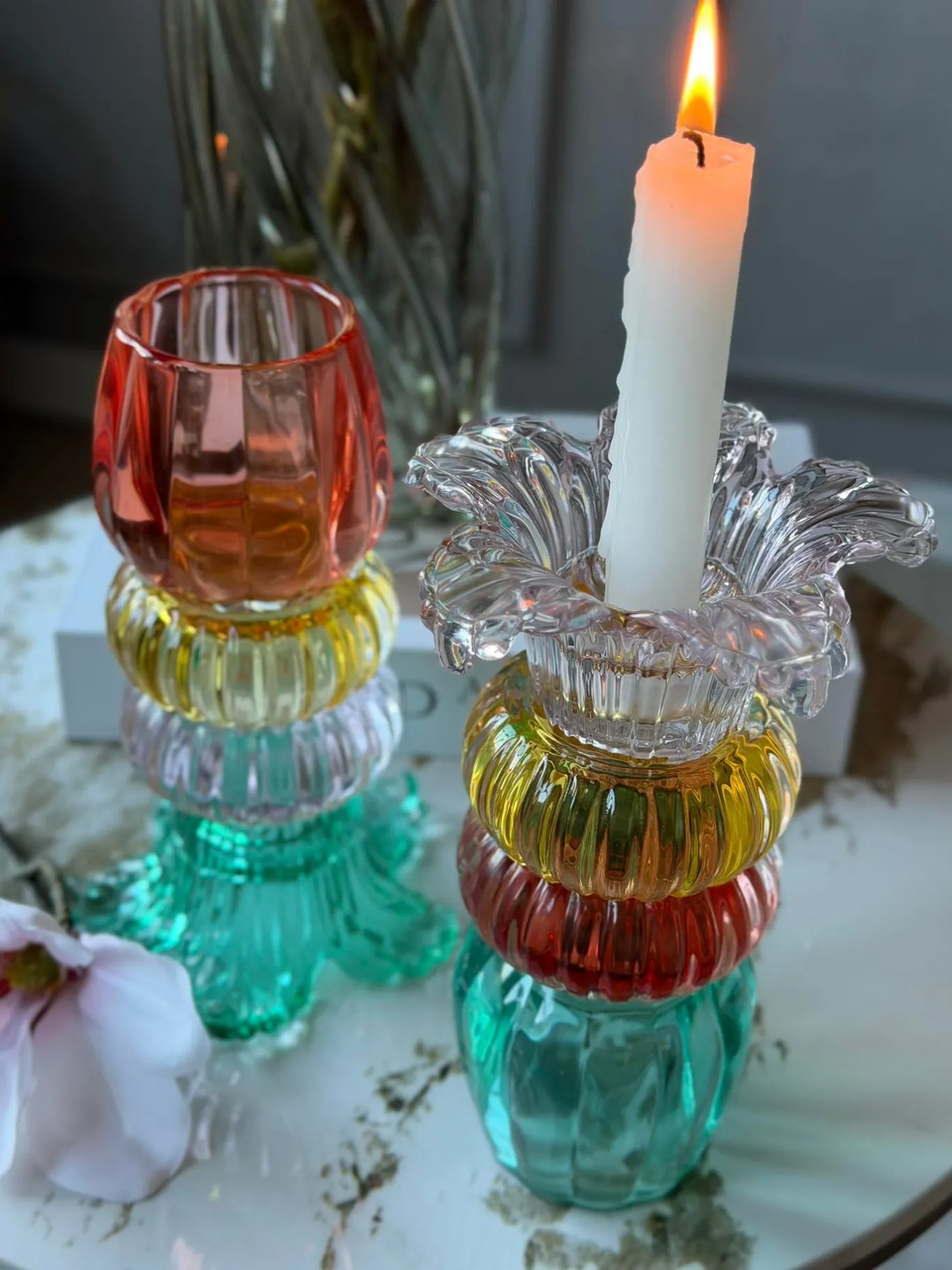 VIAMAJA Lysestager|Interiør<Lysestage Palme 21 cm Vendbar - MIX