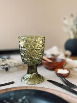 VIAMAJA Lysestager<Lysestage Pokal - Grøn glas