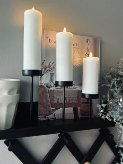 VIAMAJA Lysestager|Interiør<Lysestage sæt til bloklys – Black Liva