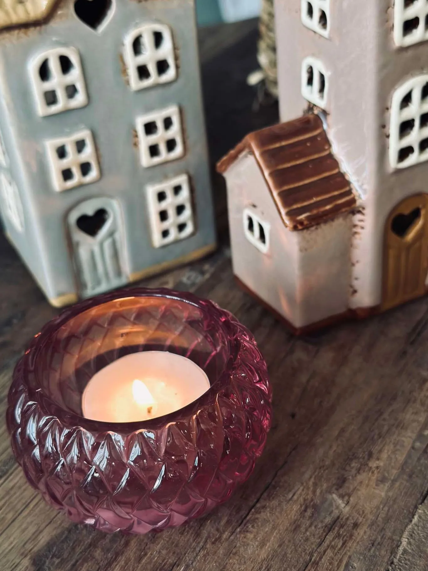 VIAMAJA Lys Og Led|Lysestager<Lysestage til fyrfadslys Diamond - Pink