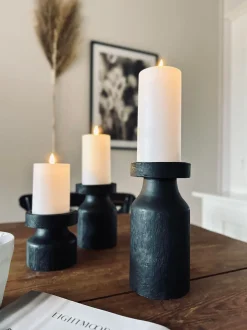 VIAMAJA Lysestager<Lysestage wood til bloklys 20cm