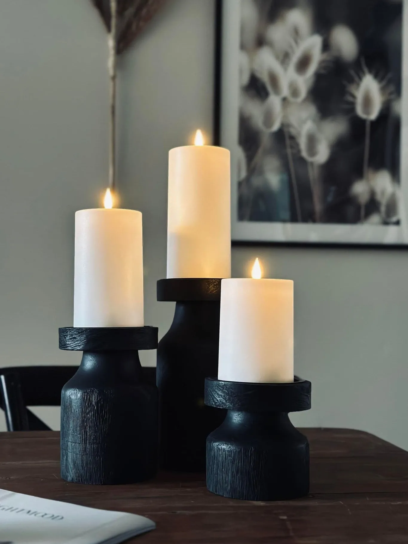 VIAMAJA Lysestager<Lysestage wood til bloklys 20cm