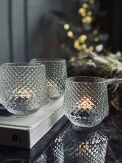 VIAMAJA Lysestager|Jul<Lysestager i klar glas - Sæt af 3 stk.