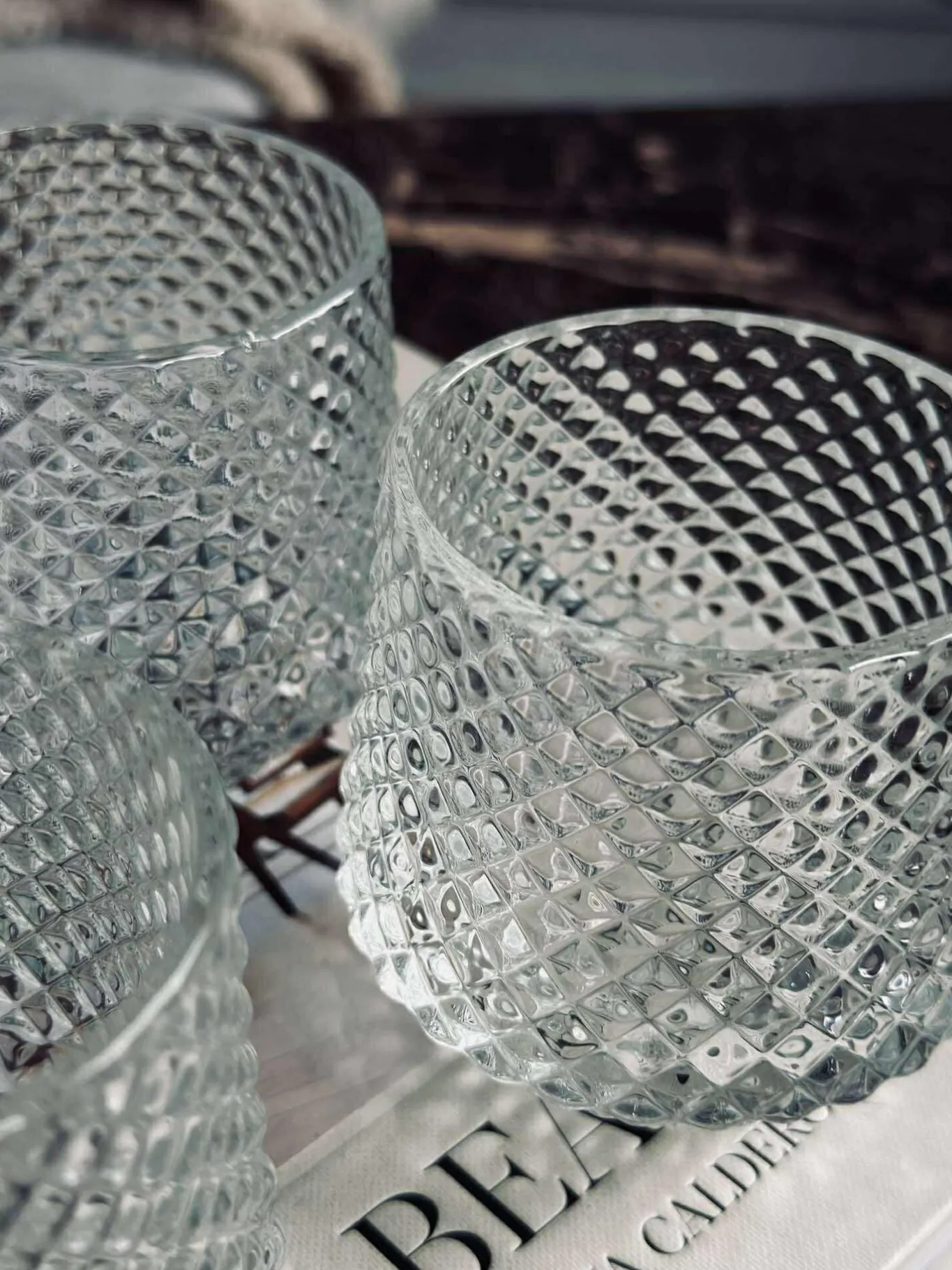 VIAMAJA Lysestager|Jul<Lysestager i klar glas - Sæt af 3 stk.