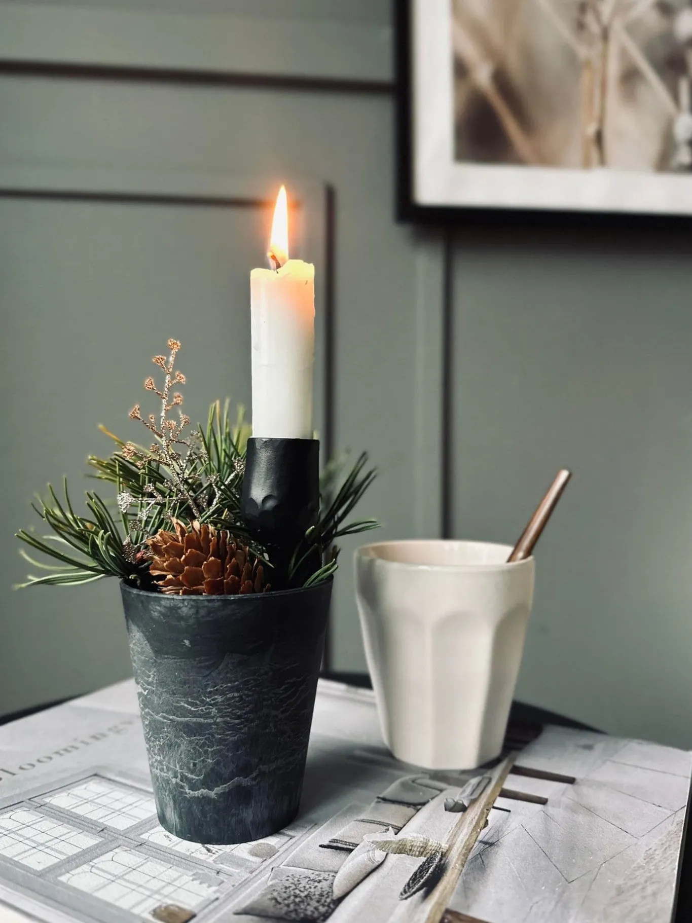 VIAMAJA Lysestager|Jul<Lysholder med spyd - 13 cm