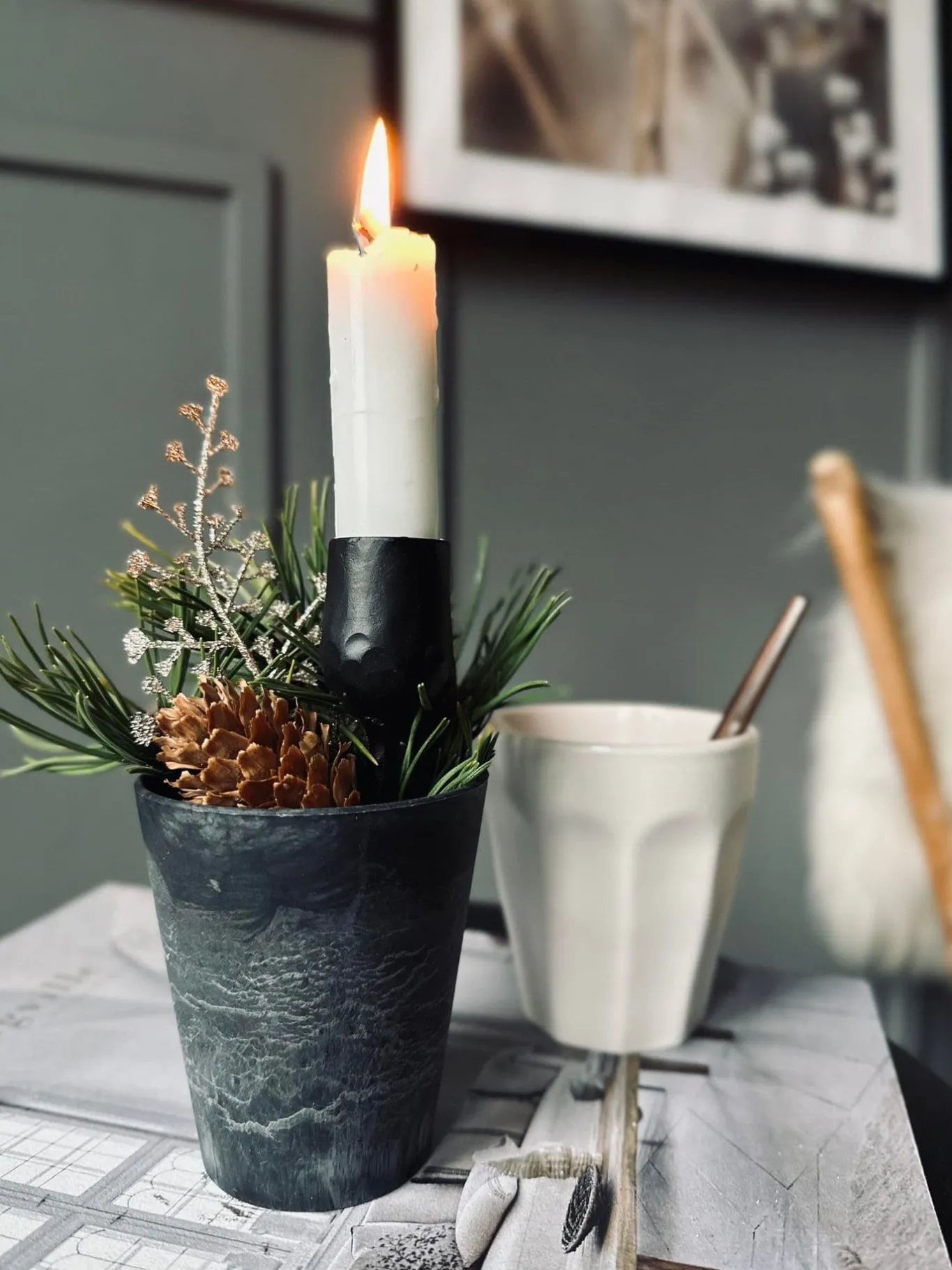 VIAMAJA Lysestager|Jul<Lysholder med spyd - 13 cm