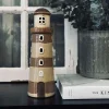 VIAMAJA Lysestager|Lyshuse<Lyshus Keramik - Fyrtårn Beige strib