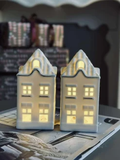 VIAMAJA Lysestager|Lyshuse<Lyshus med led - Porcelæn