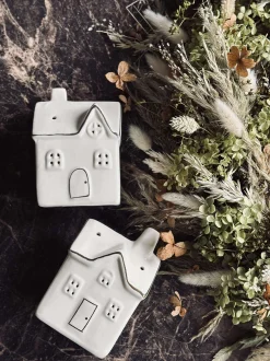 VIAMAJA Lysestager|Lyshuse<Lyshus med led lys - WHITE MIX