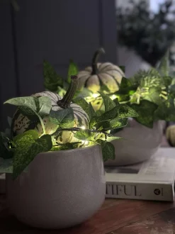 VIAMAJA Lys Og Led|Blomster<Lyskæde med grønne efeublade - 290cm