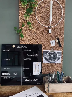 VIAMAJA Tavler Og Whiteboards|Tavler Og Whiteboards<Magnetisk ugetavle 45x45 cm Sort glas