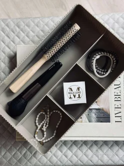 VIAMAJA Makeup Opbevaring|Kreativ Opbevaring<Makeup organiser med rumopdeling - Taupe
