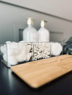 VIAMAJA Opbevaring Til Badeværelse|Makeup Opbevaring<Makeup organizer - Akryl med bambuslåg