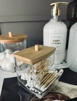 VIAMAJA Opbevaring Til Badeværelse|Makeup Opbevaring<Makeup organizer - Akryl med bambuslåg