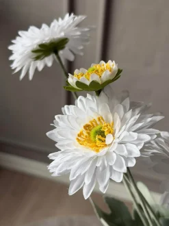 VIAMAJA Blomster<Marguerit stilk 60 cm - Hvid
