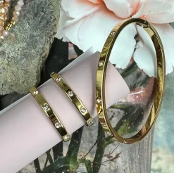 VIAMAJA Armbånd<Mindy sæt m. armbånd og øreringe - forgyldt