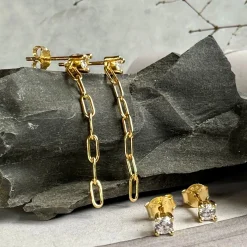 VIAMAJA Ørestikker<Mix box m. 4 øreringe - Jessica 18k forgyldt