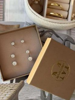 VIAMAJA Ørestikker<Mix box med 6 øreringe - Riva 18k forgyldt