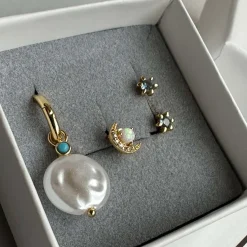 VIAMAJA Ørestikker<Mix box OLYMPIA med 4 øreringe - Sterling Silver