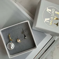 VIAMAJA Ørestikker<Mix box OLYMPIA med 4 øreringe - Sterling Silver