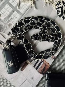 VIAMAJA Nøgleringe<Mobil / Nøglesnor – Black / silver leather