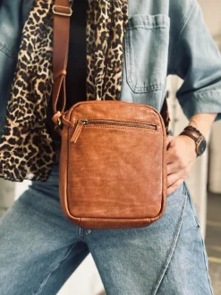 VIAMAJA Cross Body|Læder Tasker<Mobiltaske / Crossover – Cognac