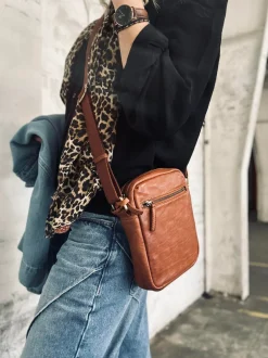VIAMAJA Cross Body|Læder Tasker<Mobiltaske / Crossover – Cognac