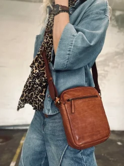VIAMAJA Cross Body|Læder Tasker<Mobiltaske / Crossover – Cognac