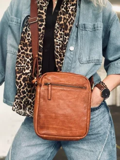 VIAMAJA Cross Body|Læder Tasker<Mobiltaske / Crossover – Cognac