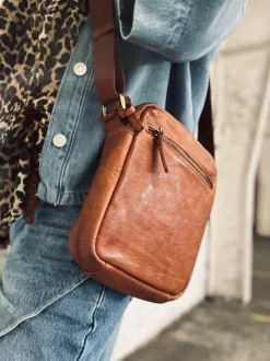 VIAMAJA Cross Body|Læder Tasker<Mobiltaske / Crossover – Cognac