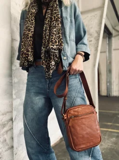 VIAMAJA Cross Body|Læder Tasker<Mobiltaske / Crossover – Cognac
