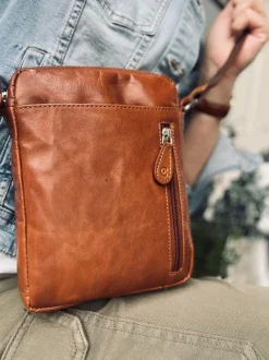 VIAMAJA Cross Body|Læder Tasker<Mobiltaske / Crossover – Cognac Daily