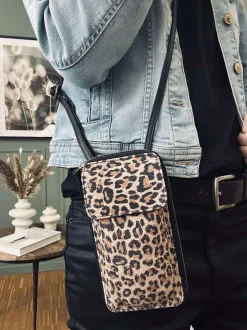 VIAMAJA Cross Body|Læder Tasker<Mobiltaske / Crossover Daily Leopard - Small