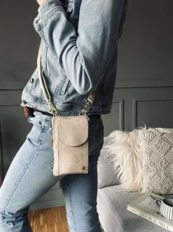 VIAMAJA Læder Tasker|Mobiltasker<Mobiltaske - Sand / gold