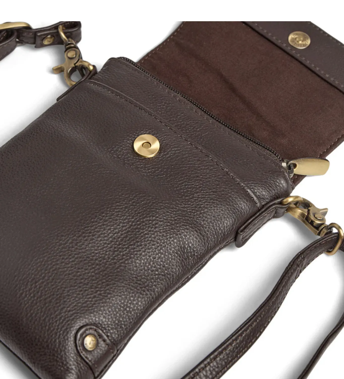 VIAMAJA Læder Tasker|Mobiltasker<Mobiltaske Aura - Dark mocca