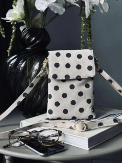 VIAMAJA Læder Tasker|Mobiltasker<Mobiltaske Blacks dots