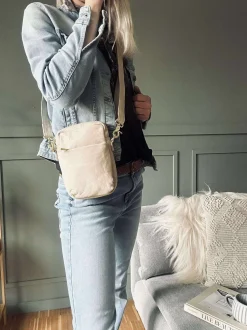 VIAMAJA Læder Tasker|Mobiltasker<Mobiltaske Liva - Sand / Gold